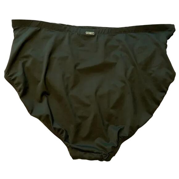 Ralph Lauren Solid Olive Green Shirred High-Waist Green Size 18W NWT - Picture 6 of 6